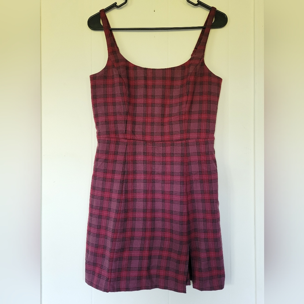 Aeropstle Maroon Gingham Mini Dress Size M